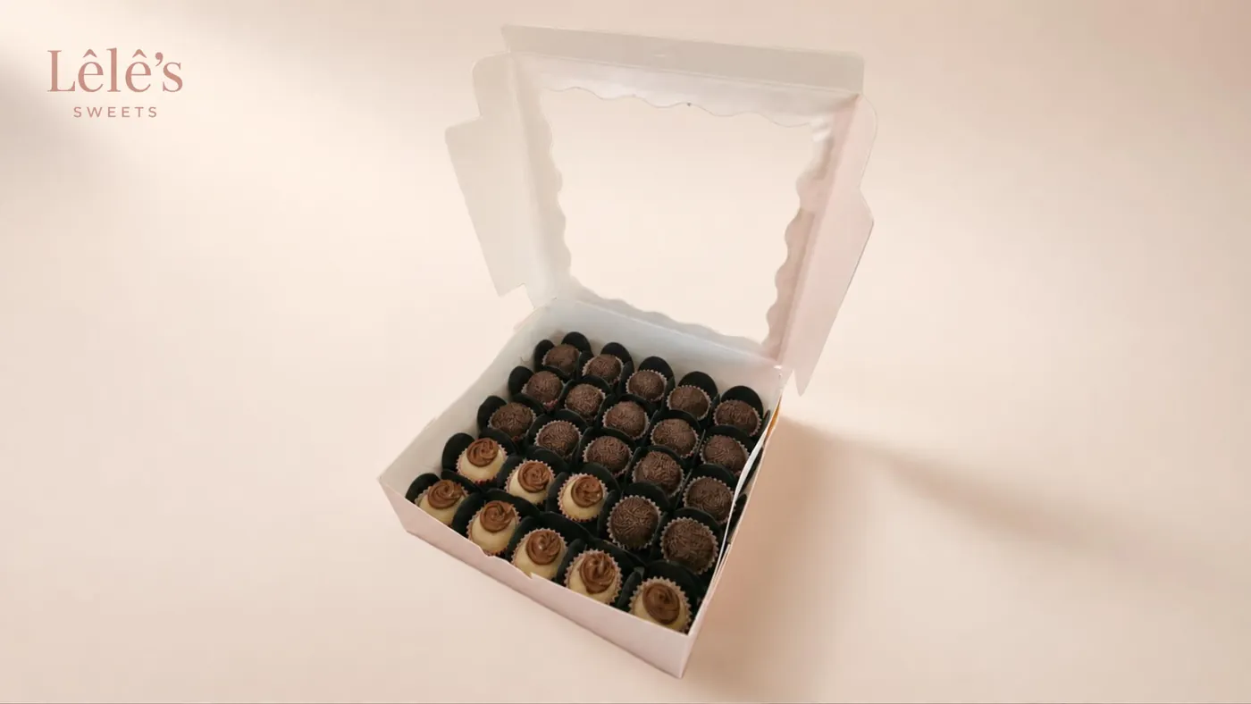 A box of brigadeiros ready for a celebration